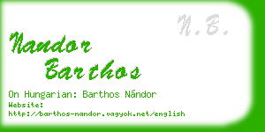 nandor barthos business card