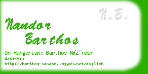 nandor barthos business card
